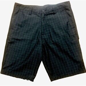 Oneill Relaxed Fit Mens Size 32/10 Plaid Black Chino Casual Shorts Pants